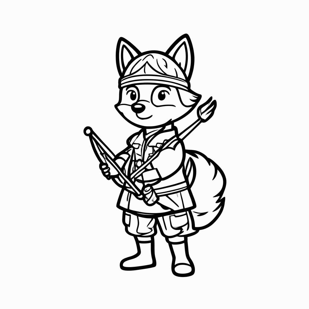 Desenho de Raposa Arqueira para colorir e imprimir grátis em folha A4