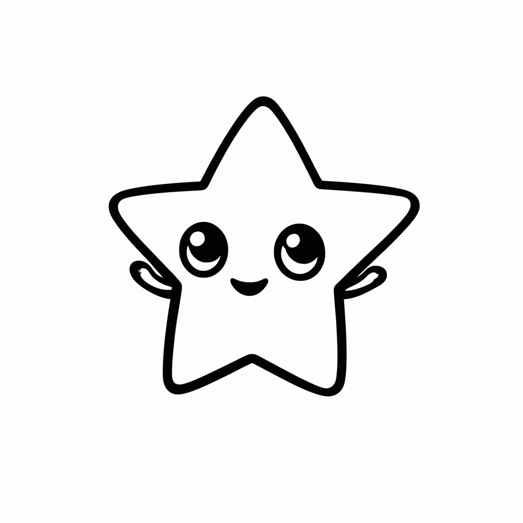 Desenho de Estrelinha Mágica para colorir e imprimir grátis em folha A4