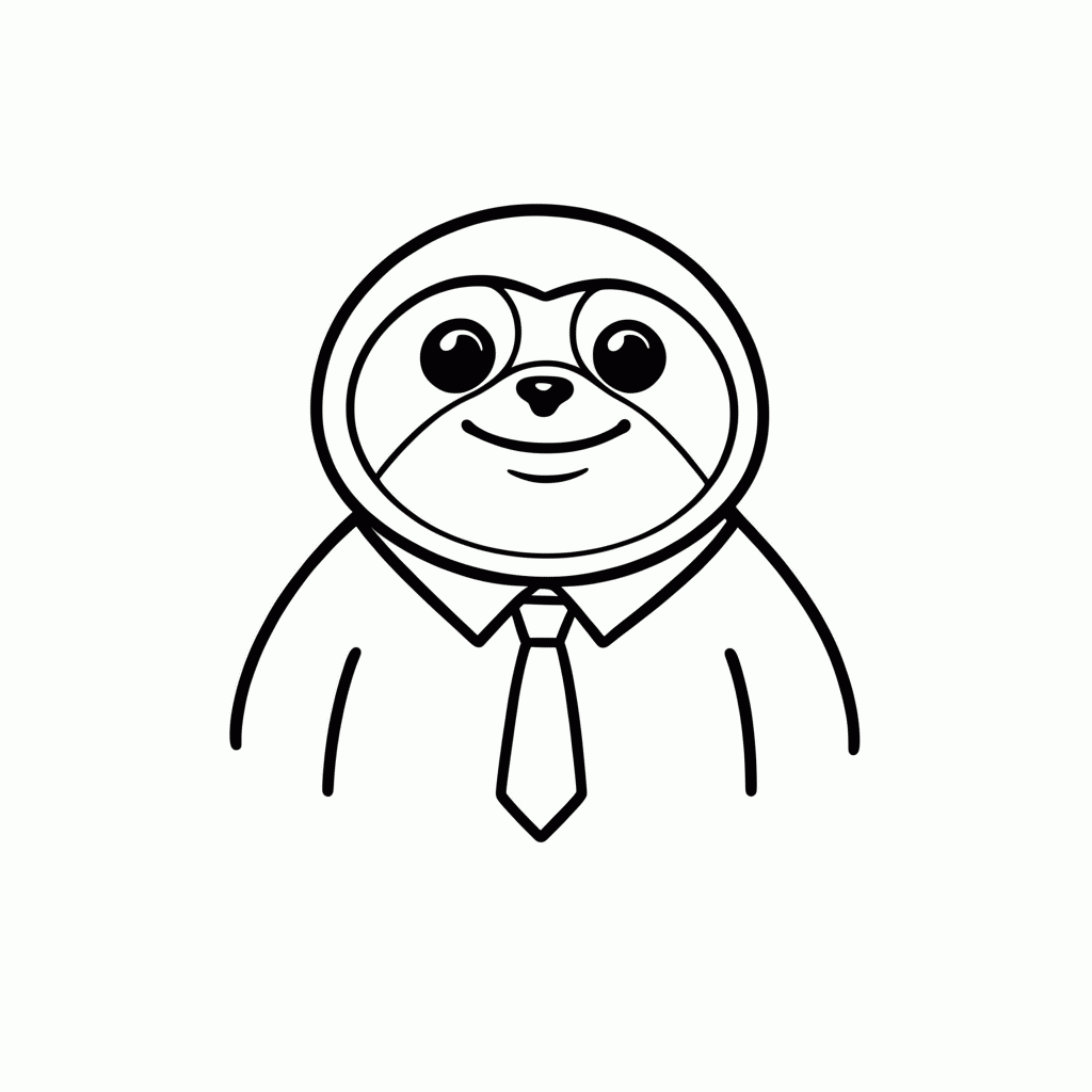 Desenho de Preguiça Lenta para colorir e imprimir grátis em folha A4