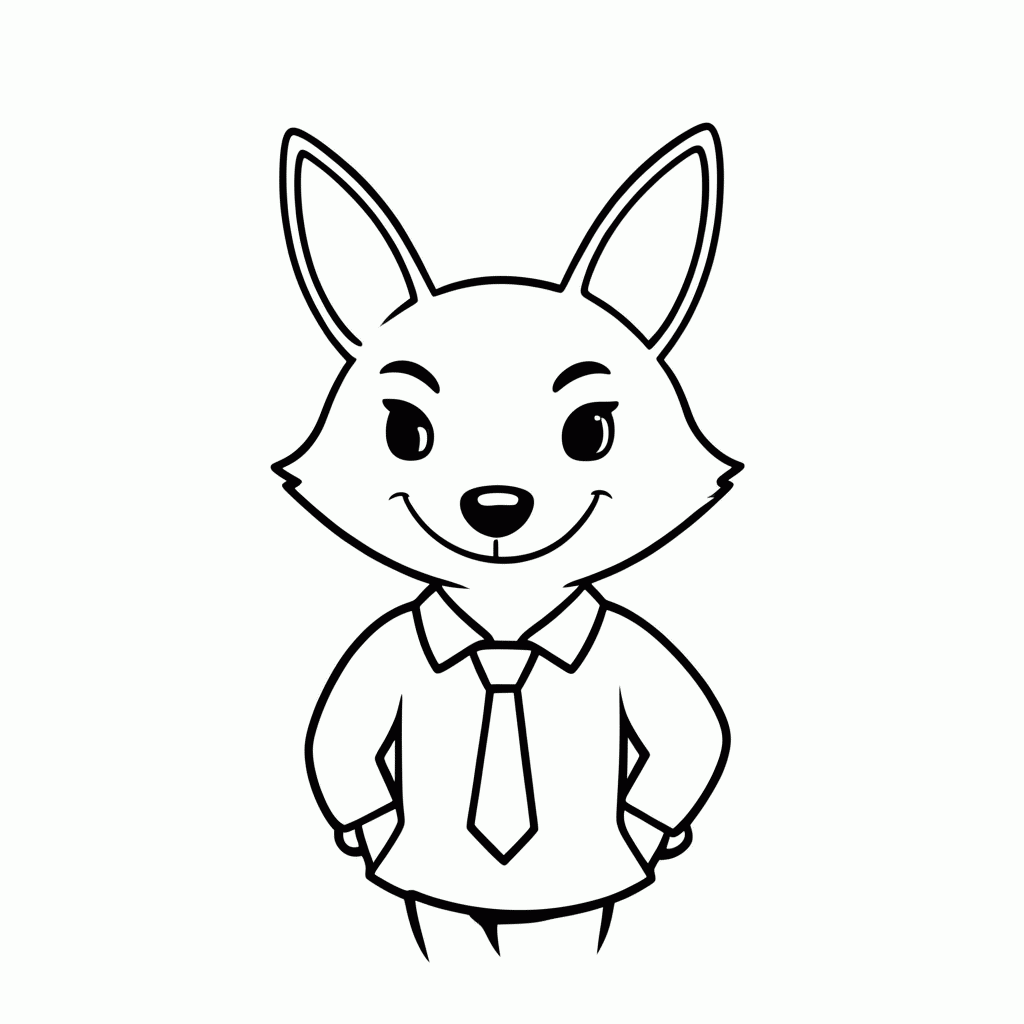Desenho de Raposa de Terno para colorir e imprimir grátis em folha A4