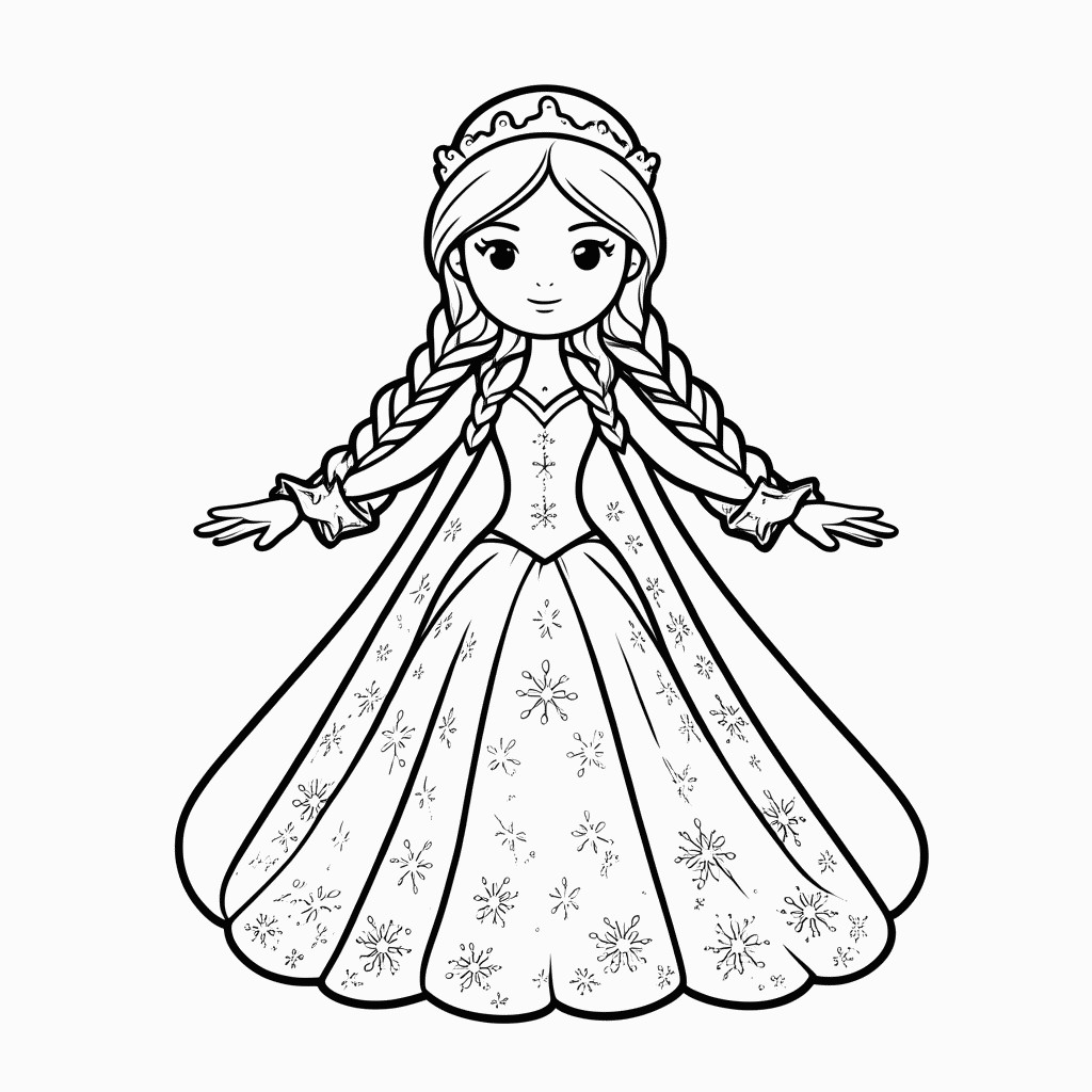 Desenho de Elsa Frozen para colorir e imprimir grátis em folha A4