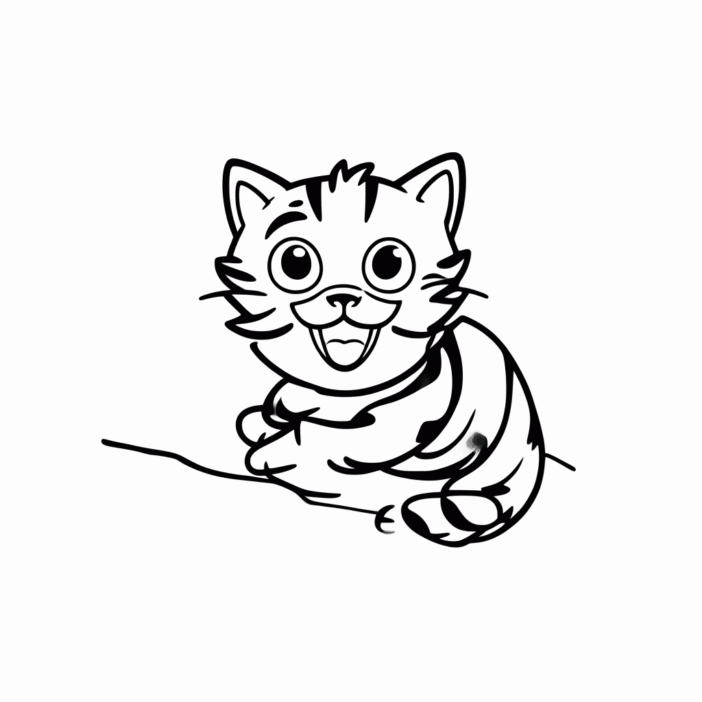 Desenho de Gato Cheshire para colorir e imprimir grátis em folha A4