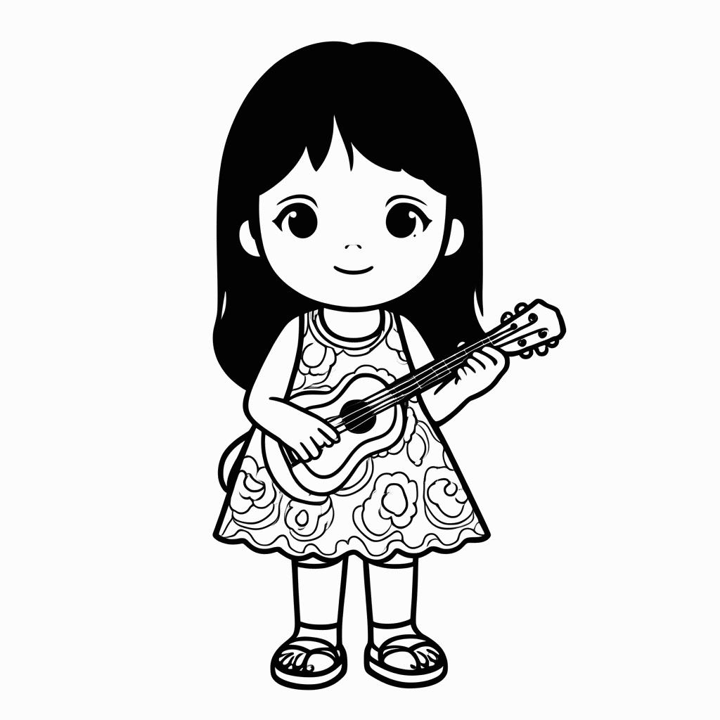 Desenho de Lilo para colorir e imprimir grátis em folha A4
