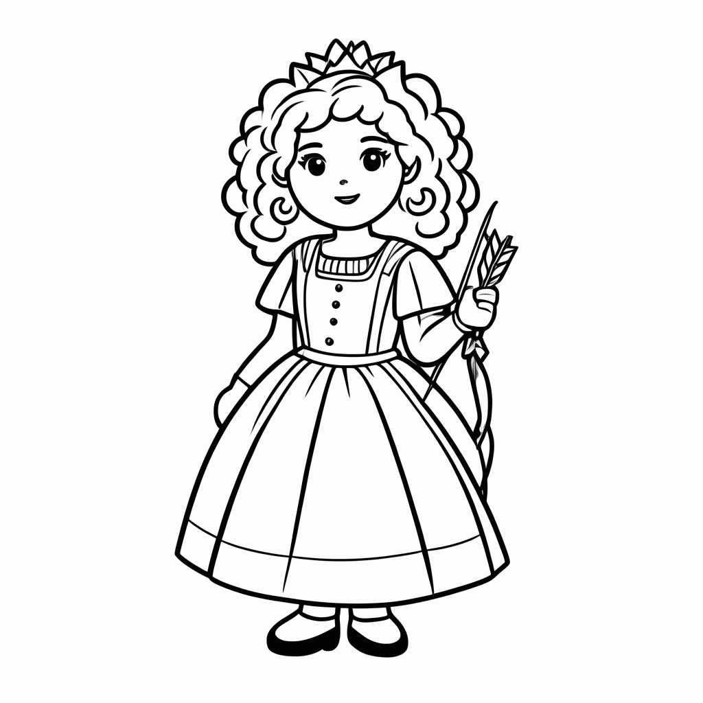 Desenho de Merida para colorir e imprimir grátis em folha A4