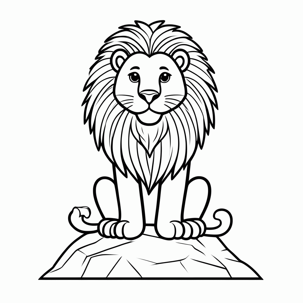 Desenho de Mufasa para colorir e imprimir grátis em folha A4