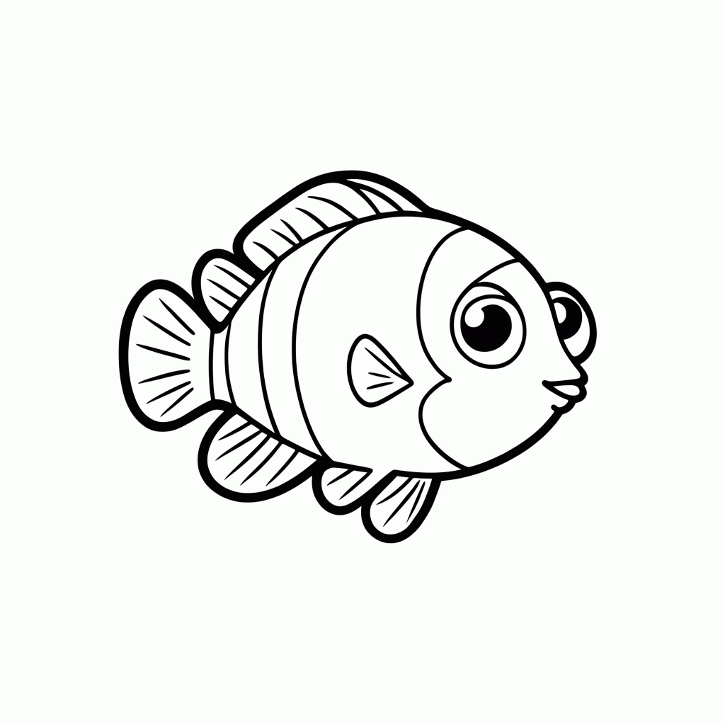 Desenho de Nemo para colorir e imprimir grátis em folha A4