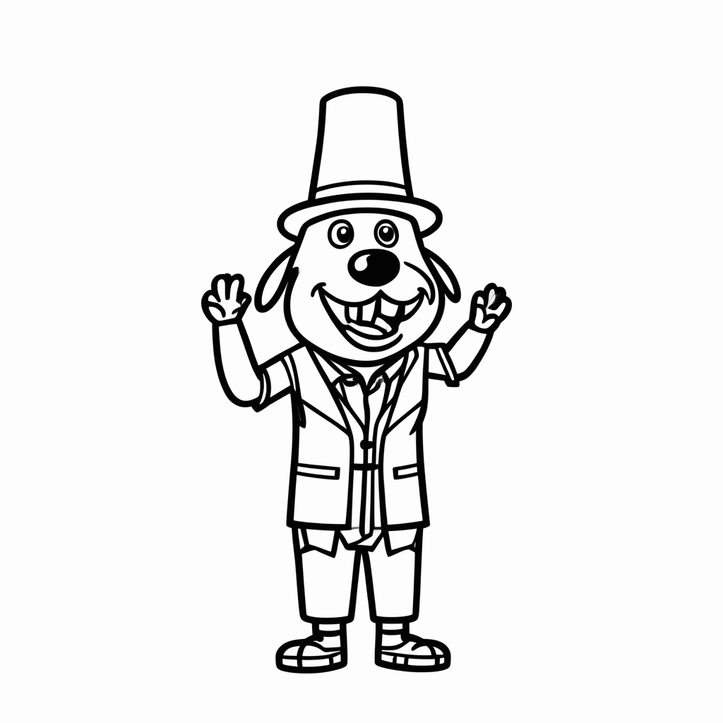 Desenho de Pateta para colorir e imprimir grátis em folha A4