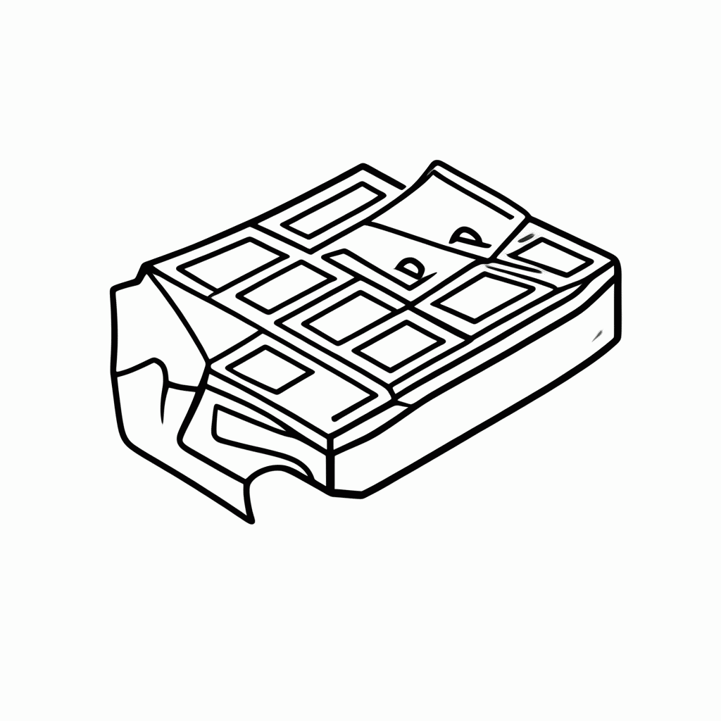 Desenho de Barra de Chocolate para colorir e imprimir grátis em folha A4