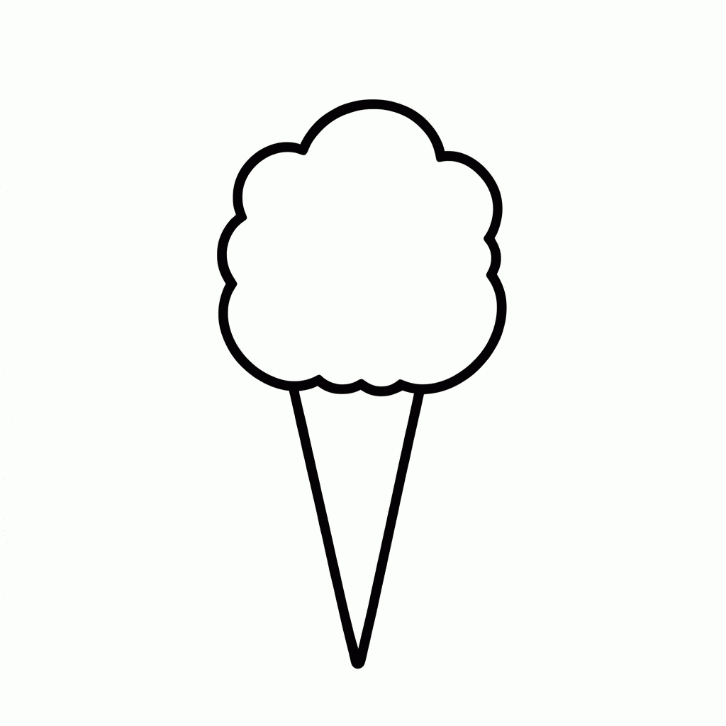Desenho de Algodao Doce para colorir e imprimir grátis em folha A4