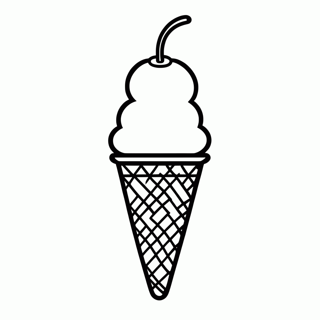 Desenho de Sorvete para colorir e imprimir grátis em folha A4