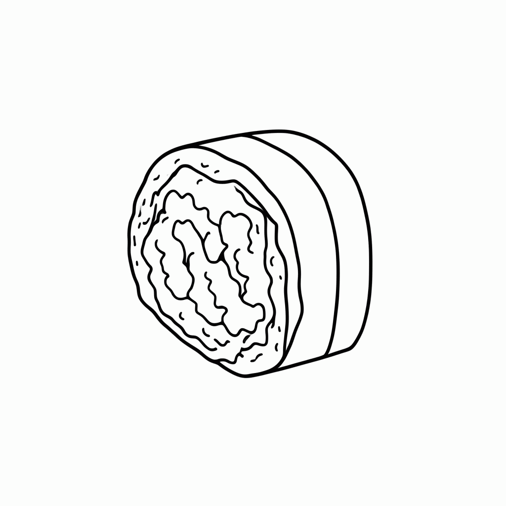 Desenho de Sushi para colorir e imprimir grátis em folha A4