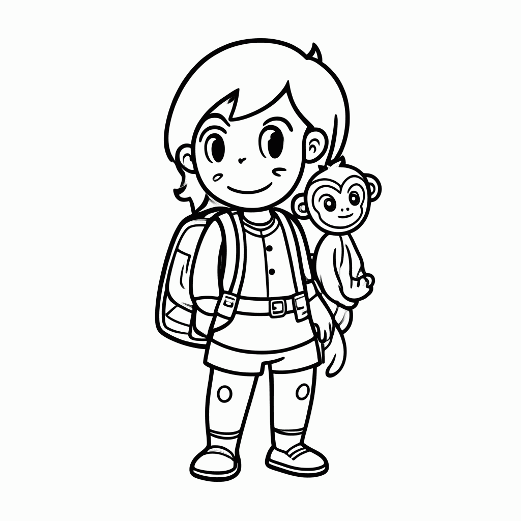 Desenho de Mochila Rosa Dora para colorir e imprimir grátis em folha A4