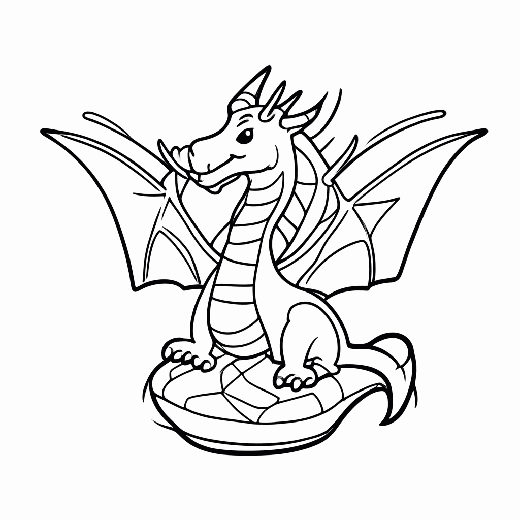 Desenho de Dragao De Gelo Azul para colorir e imprimir grátis em folha A4