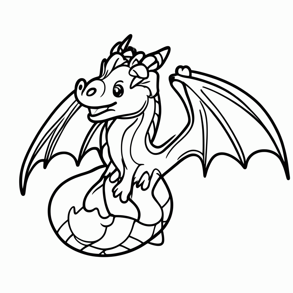 Desenho de Dragao De Tres Cabecas para colorir e imprimir grátis em folha A4