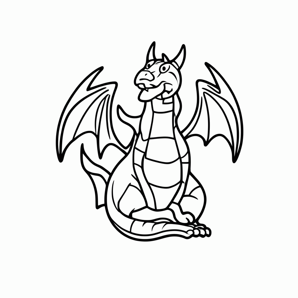 Desenho de Dragao Marinho Aquatico para colorir e imprimir grátis em folha A4