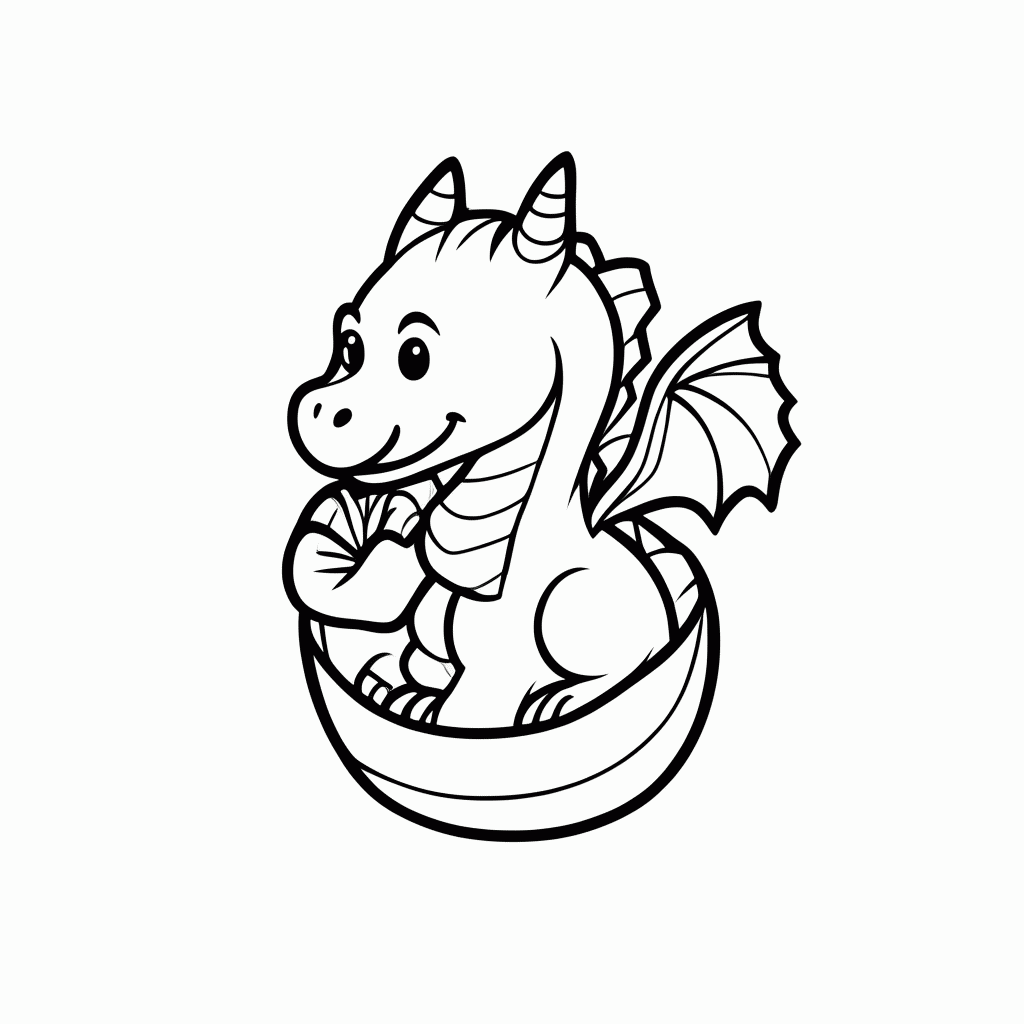 Desenho de Filhote De Dragao No Ovo para colorir e imprimir grátis em folha A4
