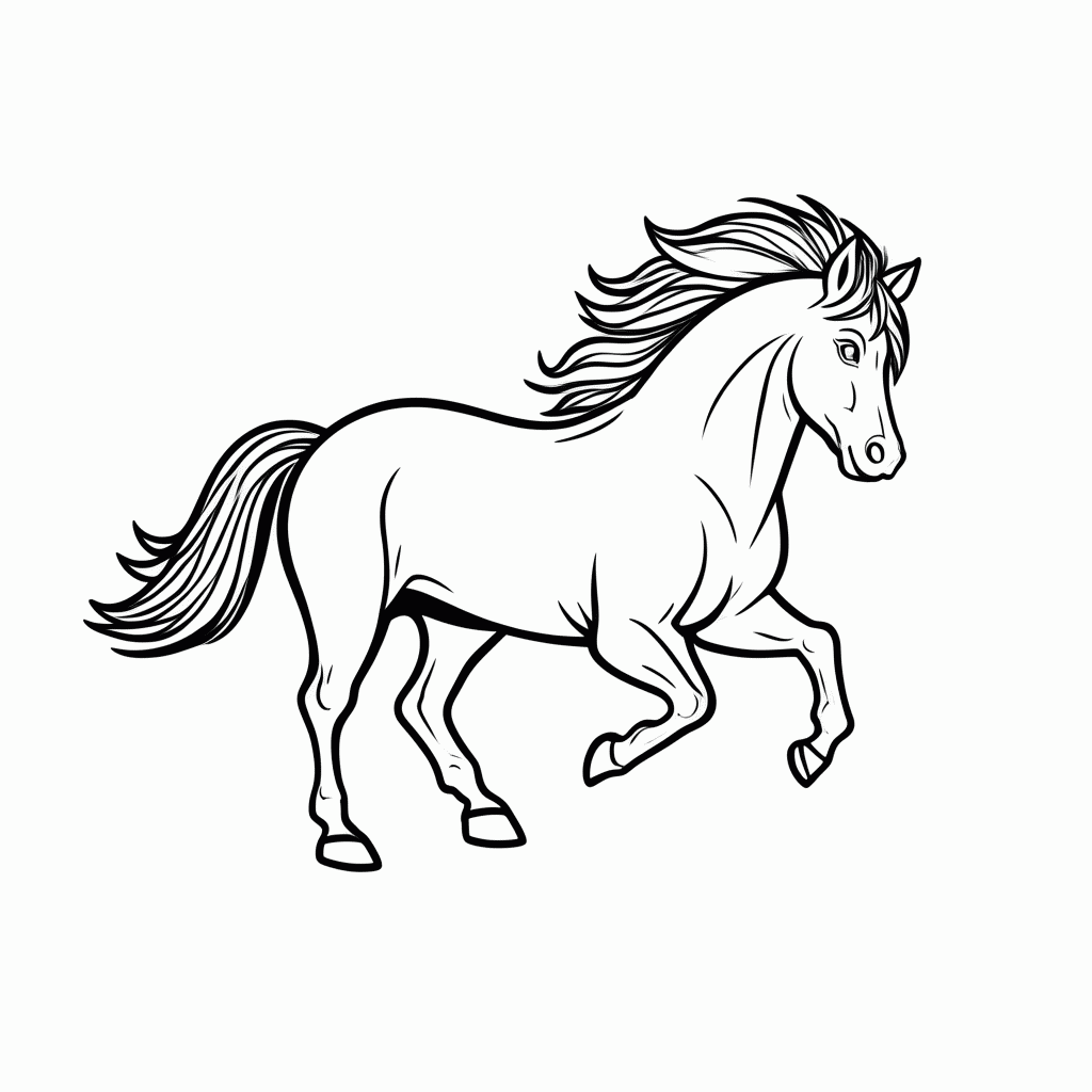 Desenho de Garanhão Selvagem para colorir e imprimir grátis em folha A4