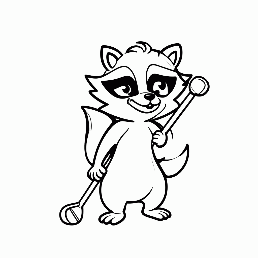 Desenho de Guaxinim Malandro para colorir e imprimir grátis em folha A4
