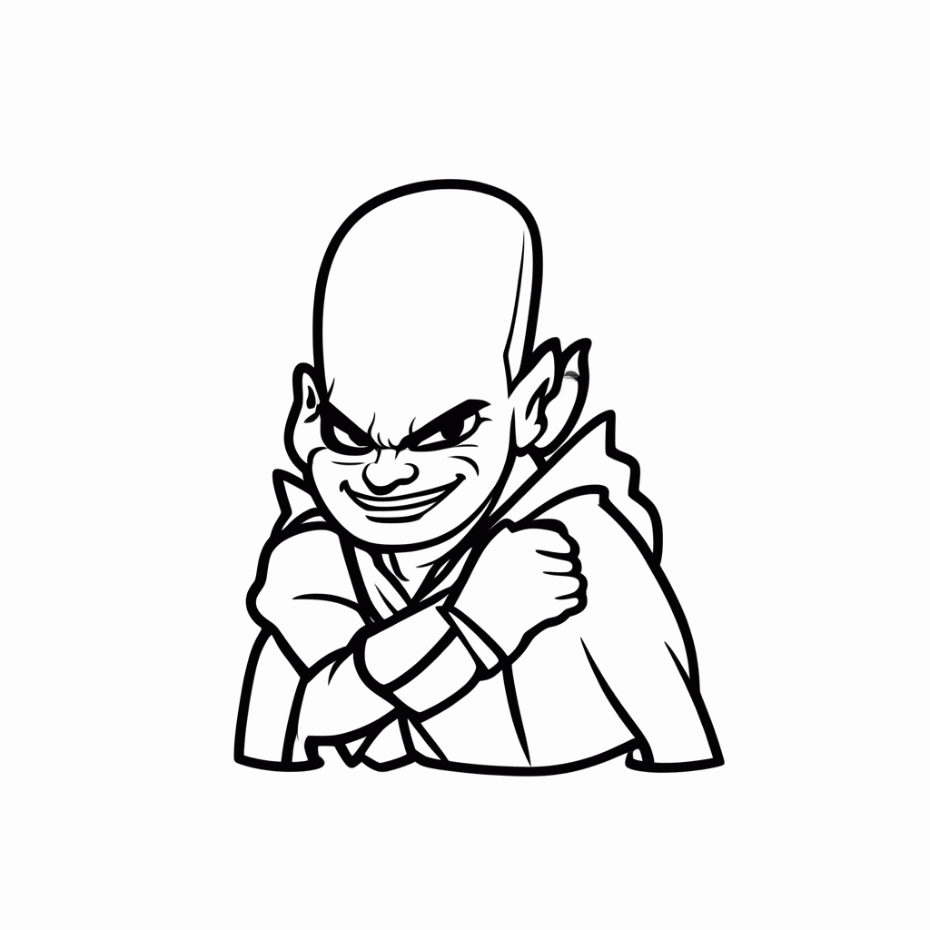 Desenho de Vilão de Cabeça Grande para colorir e imprimir grátis em folha A4