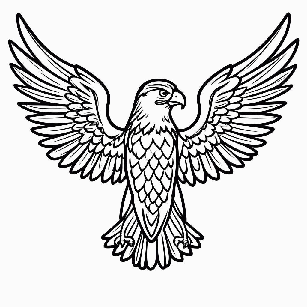 Desenho de Falcão Emblema para colorir e imprimir grátis em folha A4