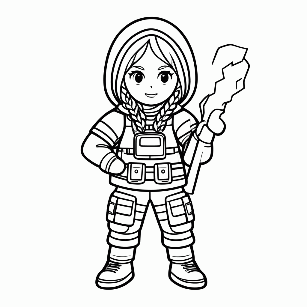 Desenho de Guerreira do Deserto para colorir e imprimir grátis em folha A4