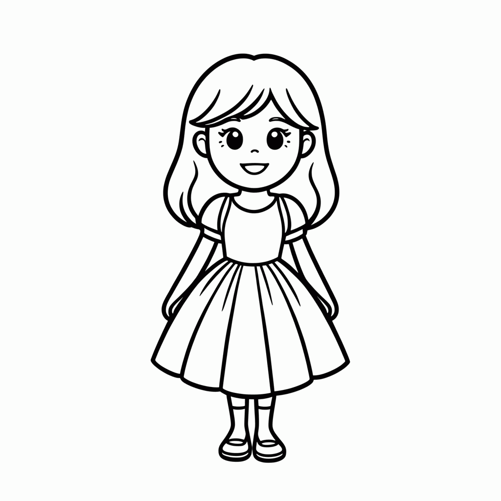 Desenho de Mirabel Vestido Flores para colorir e imprimir grátis em folha A4