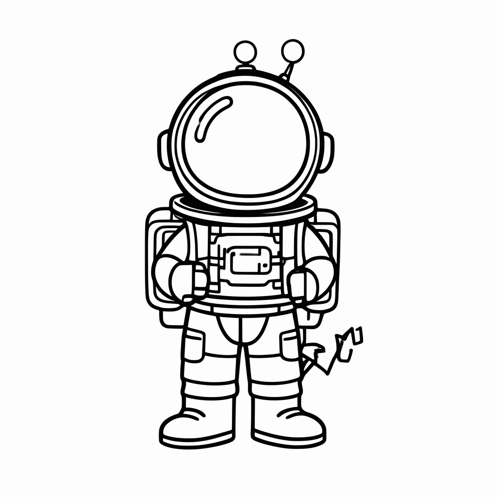 Desenho de Astronauta para colorir e imprimir grátis em folha A4