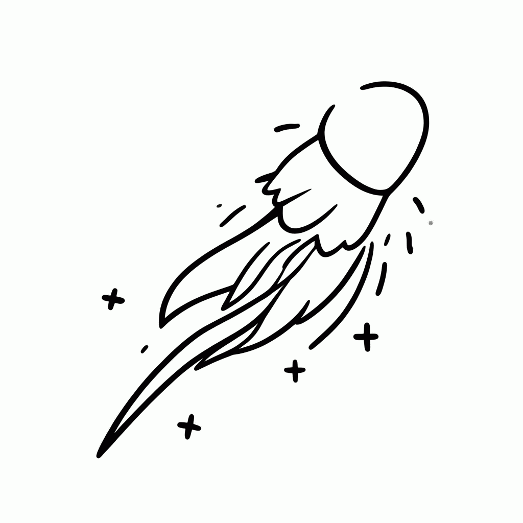Desenho de Cometa para colorir e imprimir grátis em folha A4