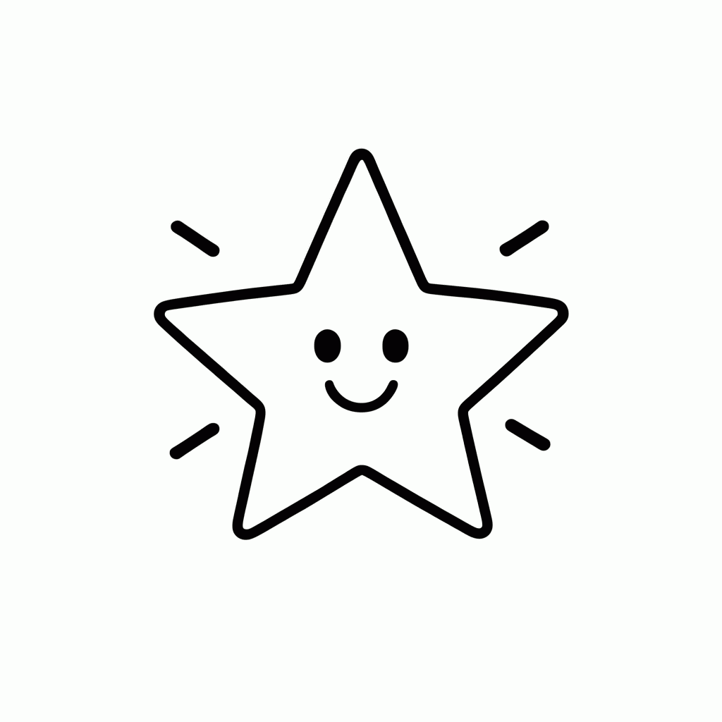 Desenho de Estrela para colorir e imprimir grátis em folha A4