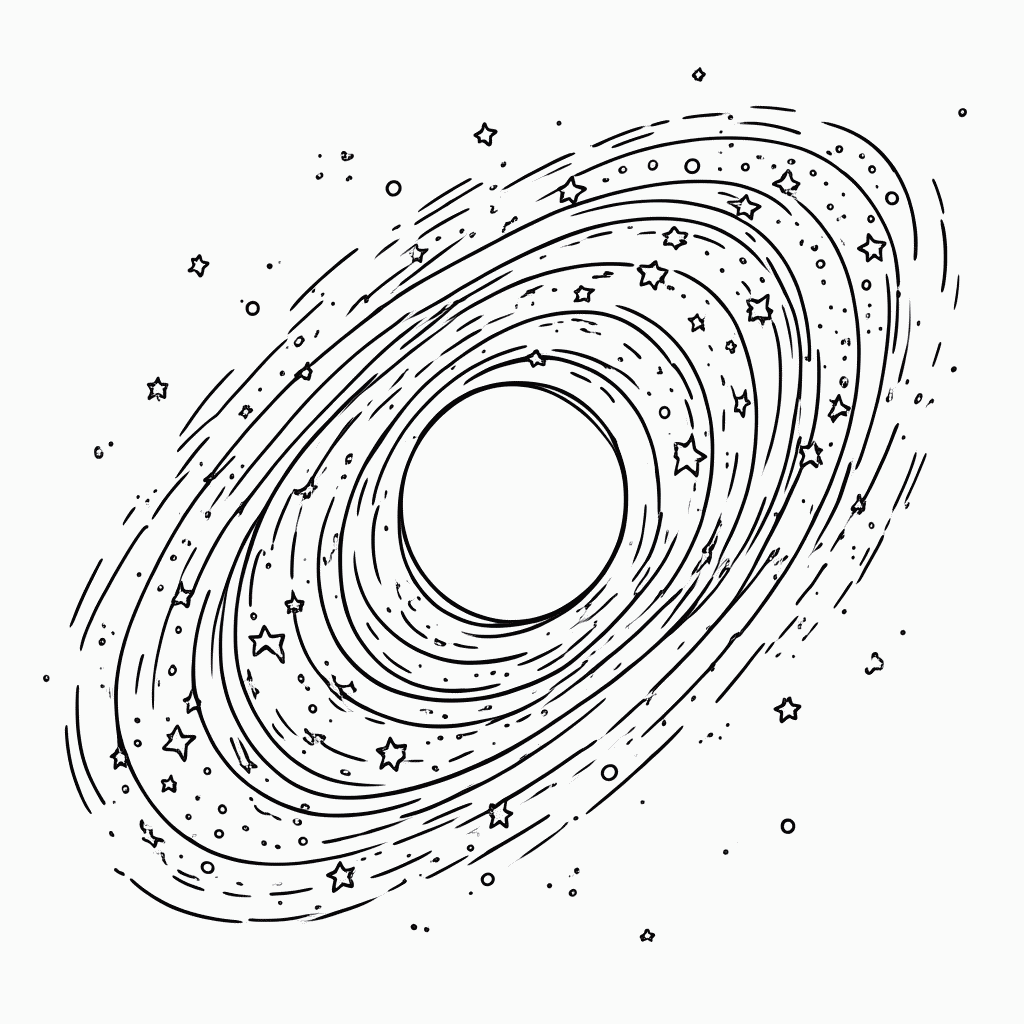 Desenho de Galaxia para colorir e imprimir grátis em folha A4