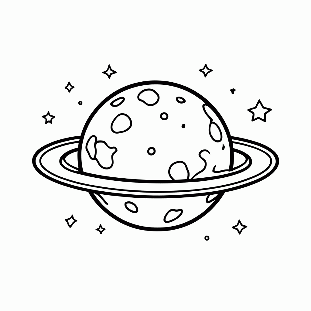 Desenho de Planeta para colorir e imprimir grátis em folha A4