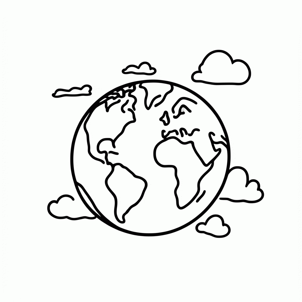 Desenho de Terra para colorir e imprimir grátis em folha A4