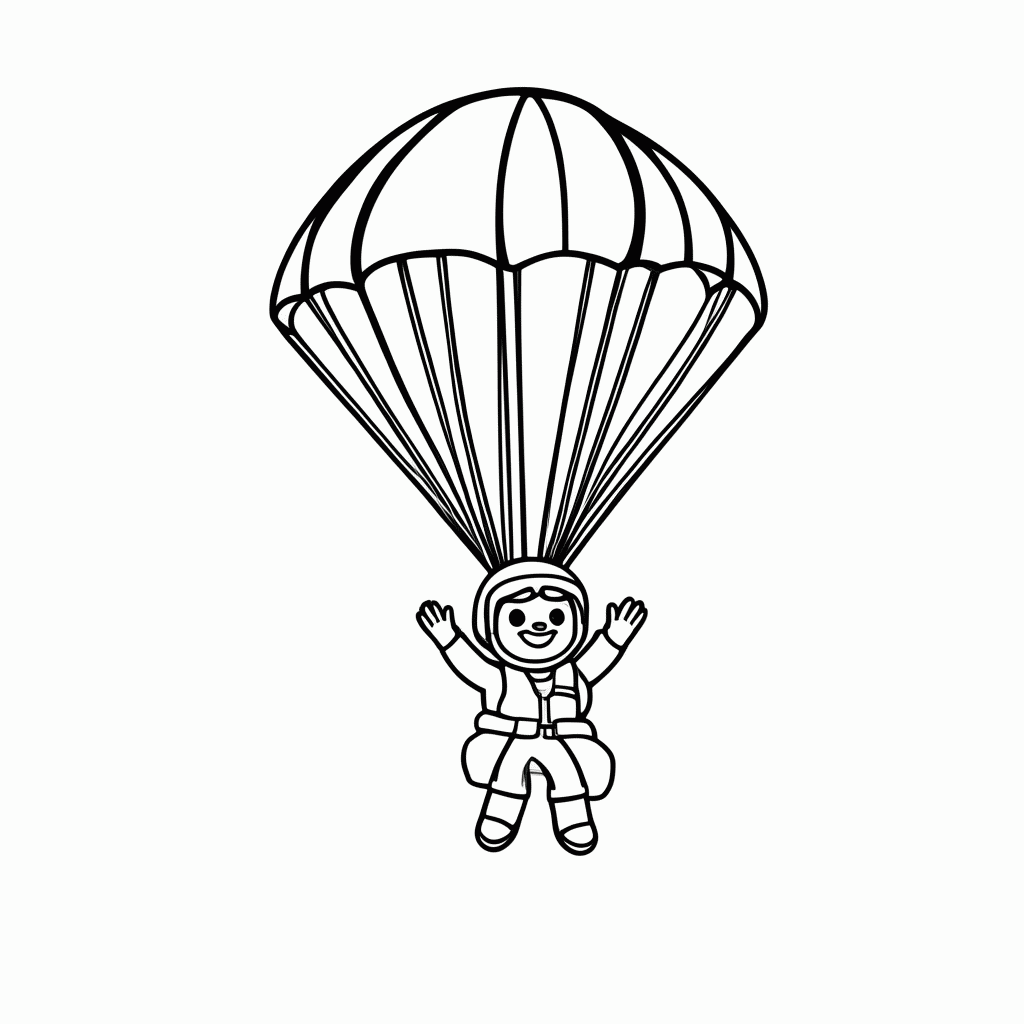 Desenho de Base Jumping para colorir e imprimir grátis em folha A4
