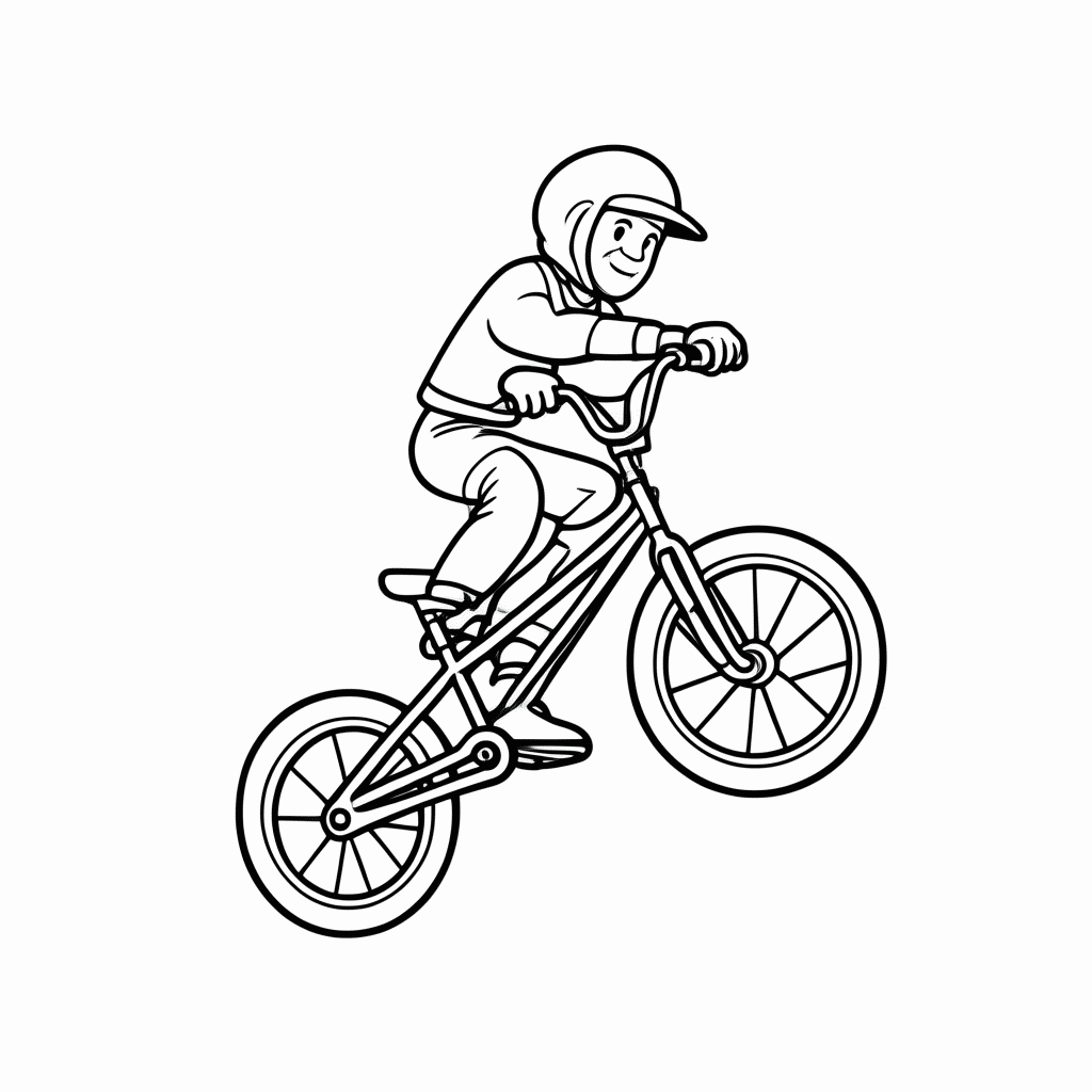 Desenho de Bmx No Ar para colorir e imprimir grátis em folha A4