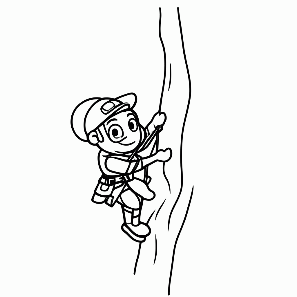 Desenho de Escalador Na Rocha para colorir e imprimir grátis em folha A4