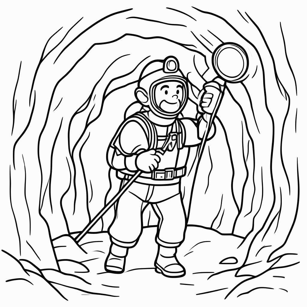 Desenho de Espeleologia Caverna para colorir e imprimir grátis em folha A4