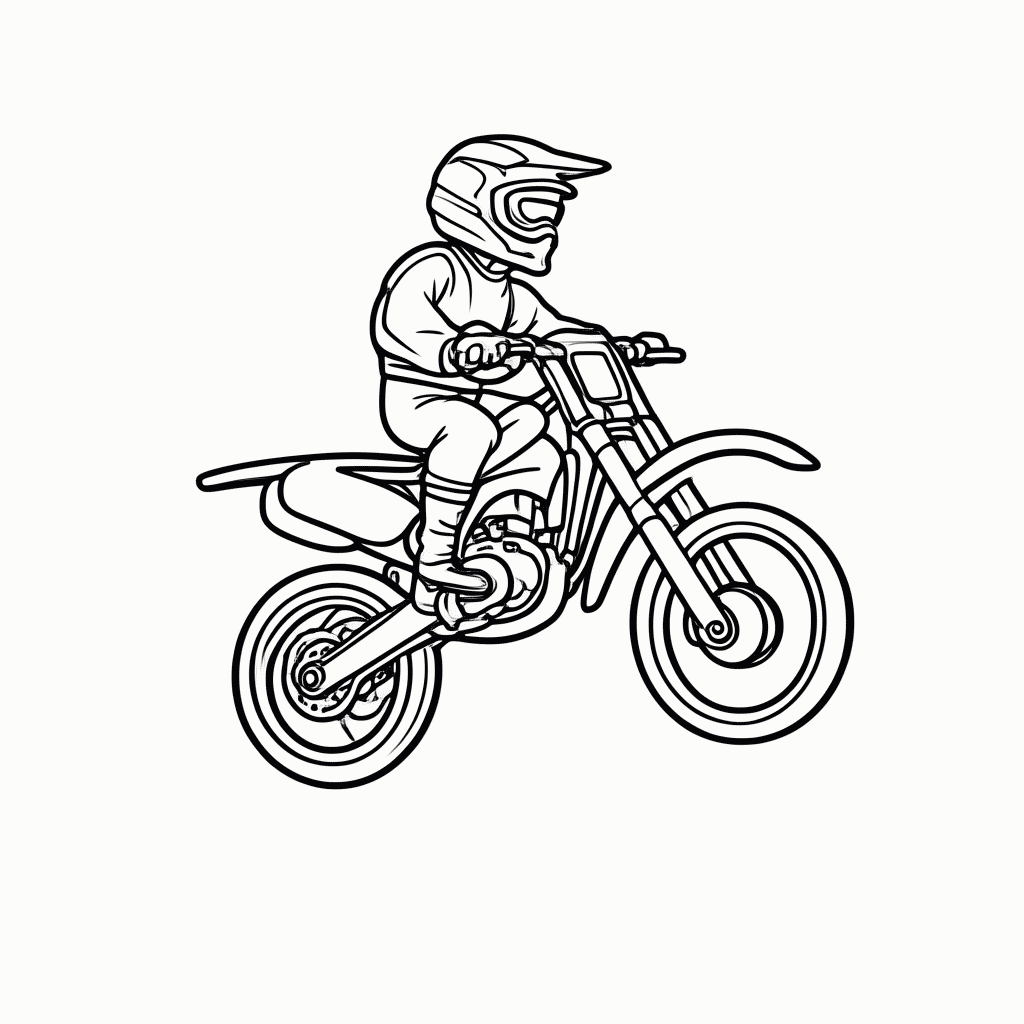 Desenho de Motocross No Ar para colorir e imprimir grátis em folha A4