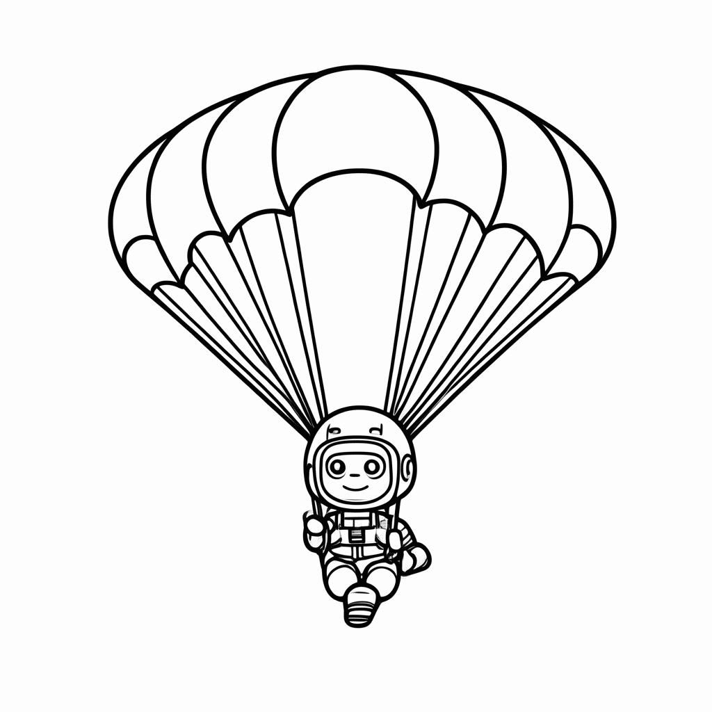 Desenho de Parapente No Ar para colorir e imprimir grátis em folha A4