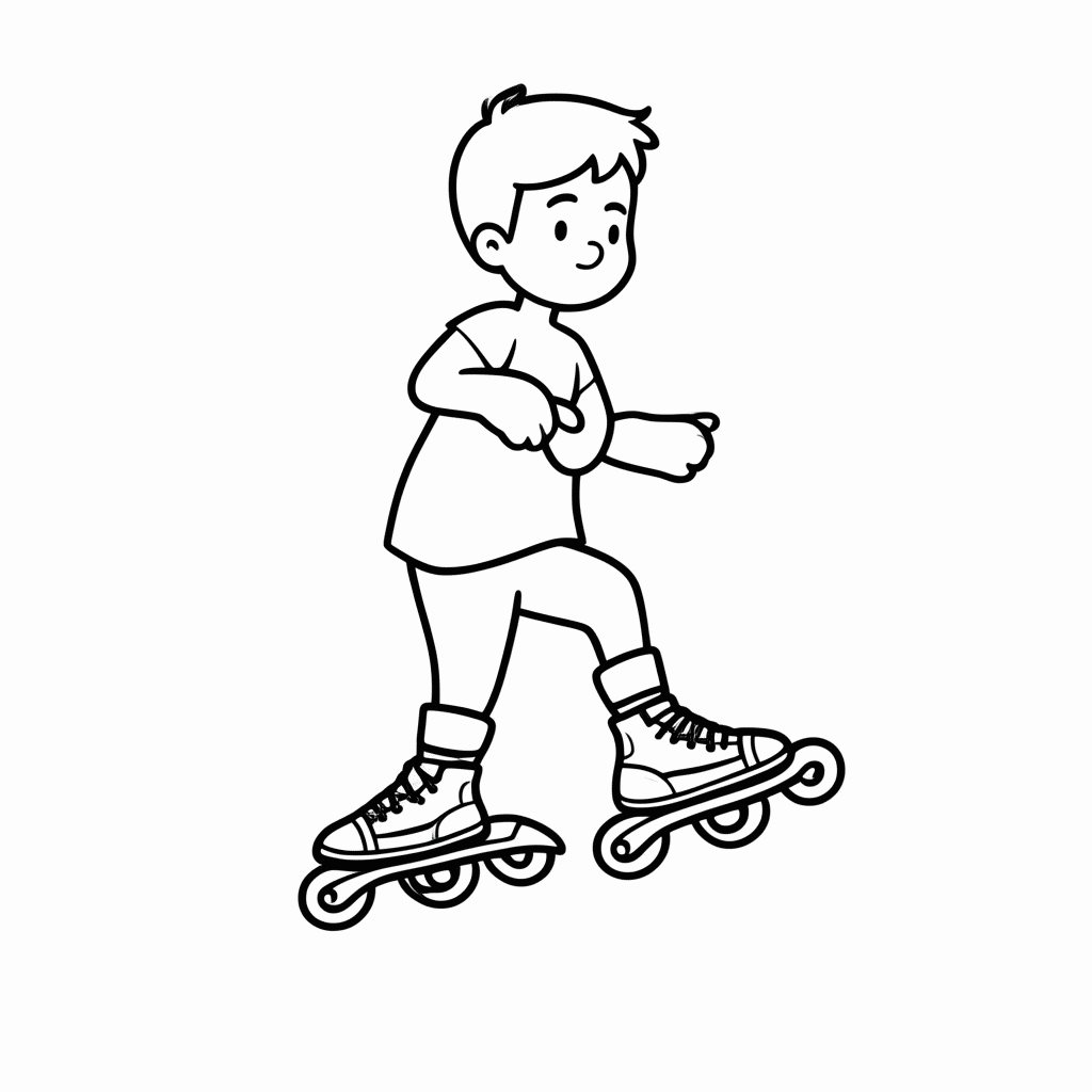 Desenho de Patinador De Rolas para colorir e imprimir grátis em folha A4