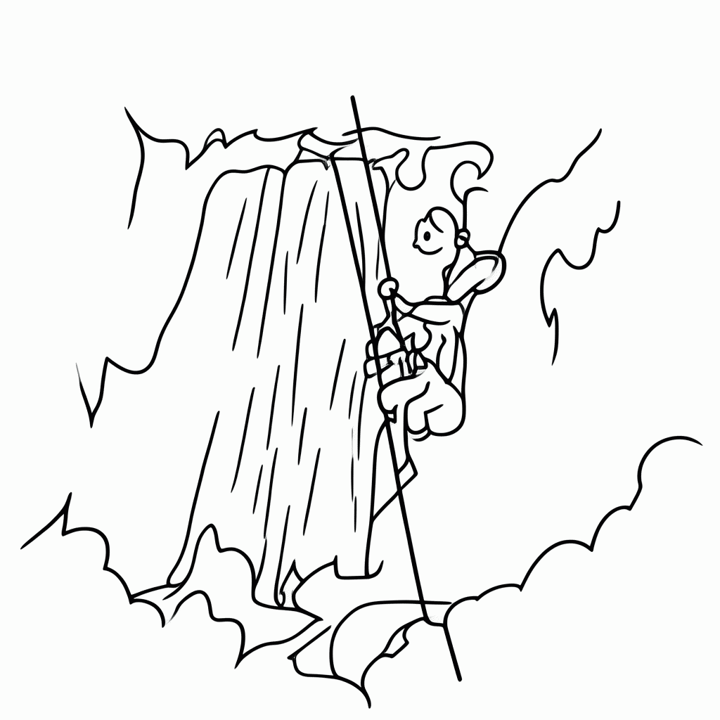 Desenho de Rapel Na Cachoeira para colorir e imprimir grátis em folha A4
