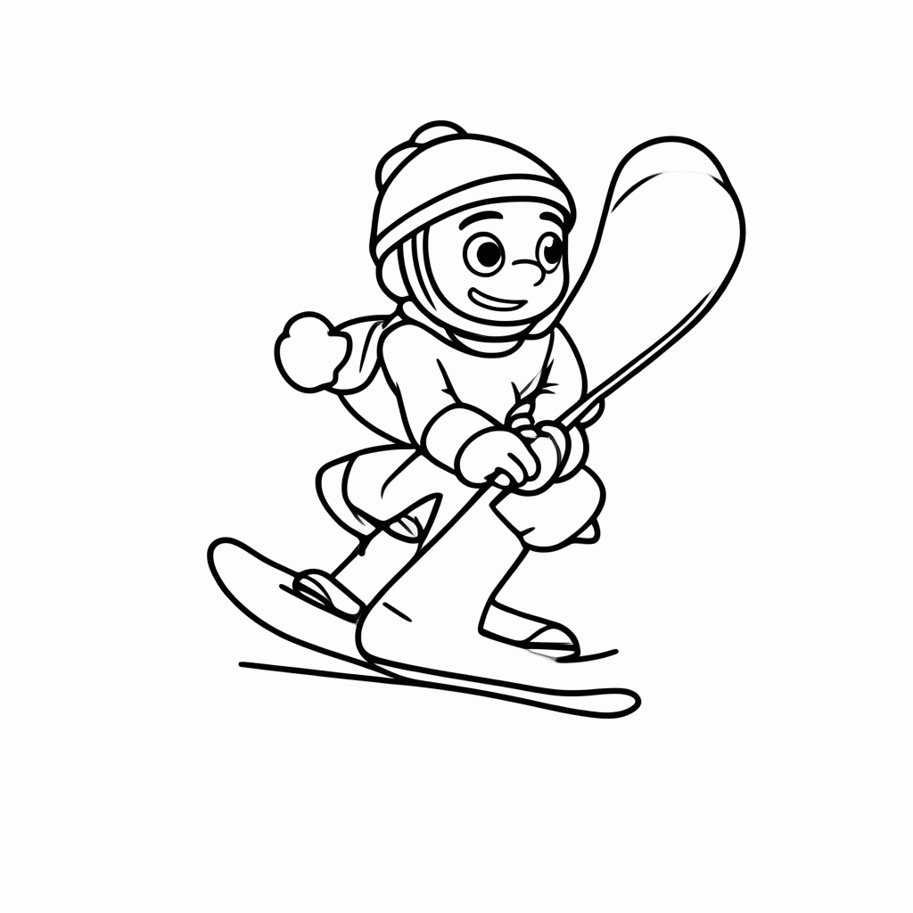 Desenho de Snowboardista Saltando para colorir e imprimir grátis em folha A4