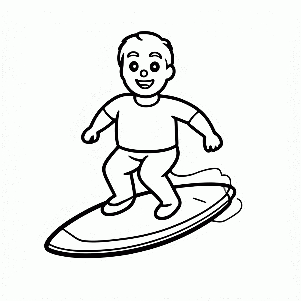 Desenho de Surfista Na Prancha para colorir e imprimir grátis em folha A4