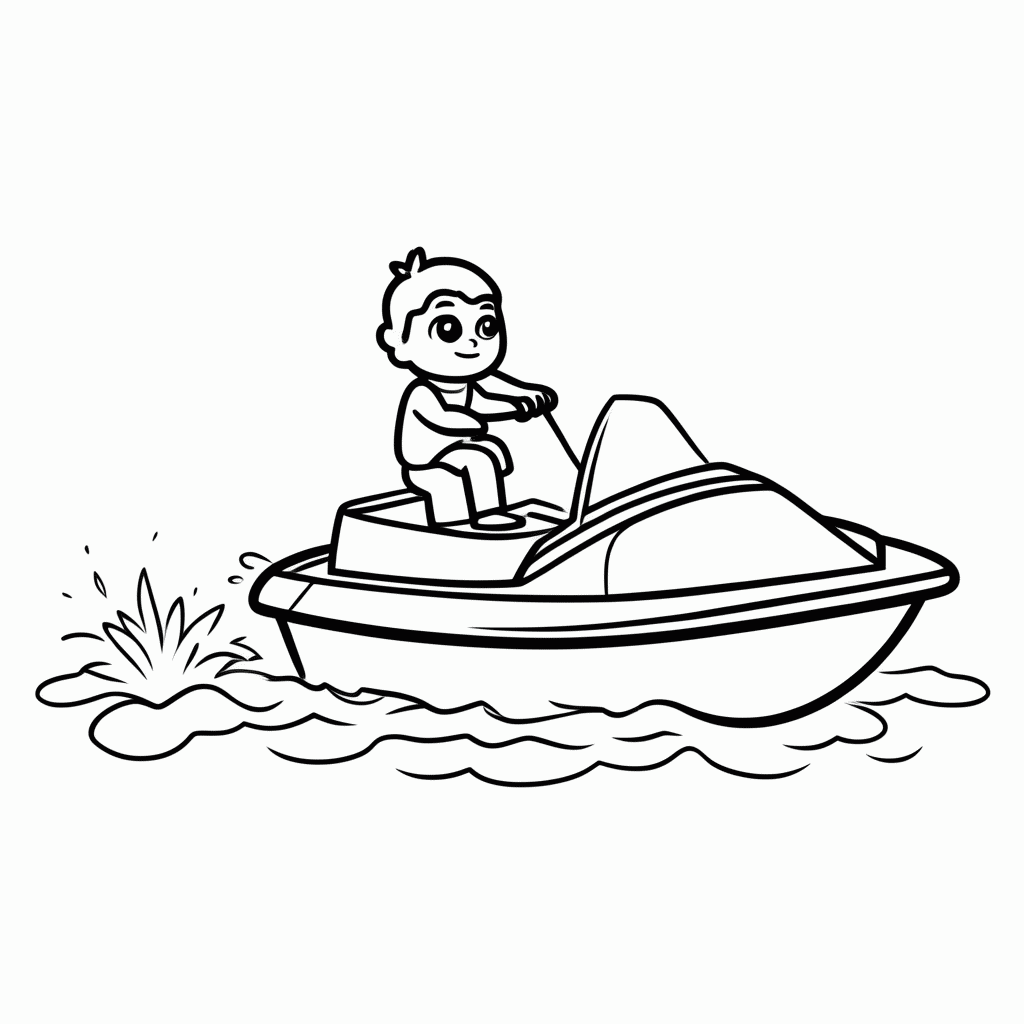Desenho de Wakeboard para colorir e imprimir grátis em folha A4