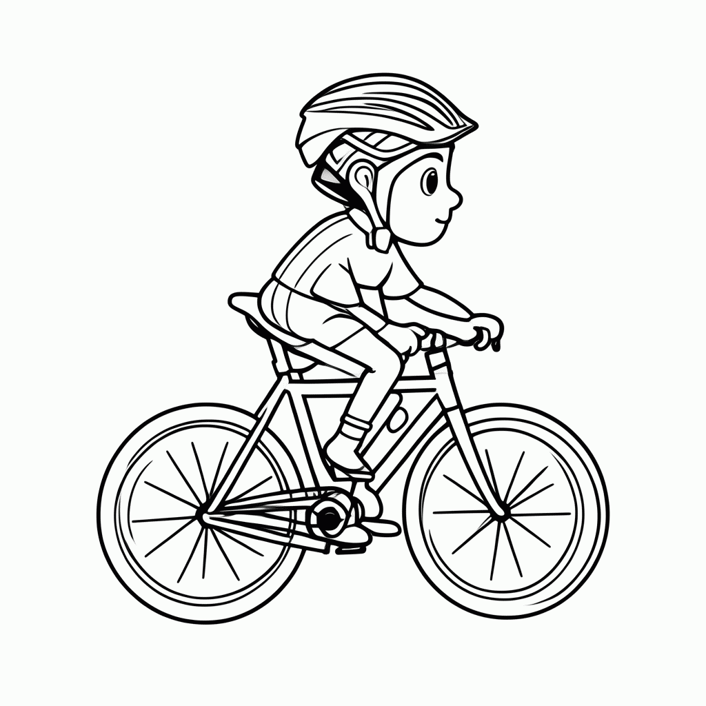 Desenho de Ciclismo para colorir e imprimir grátis em folha A4