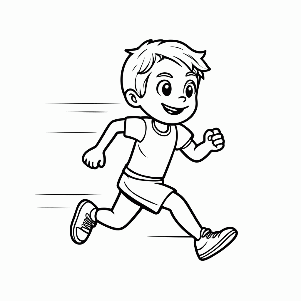 Desenho de Corrida para colorir e imprimir grátis em folha A4