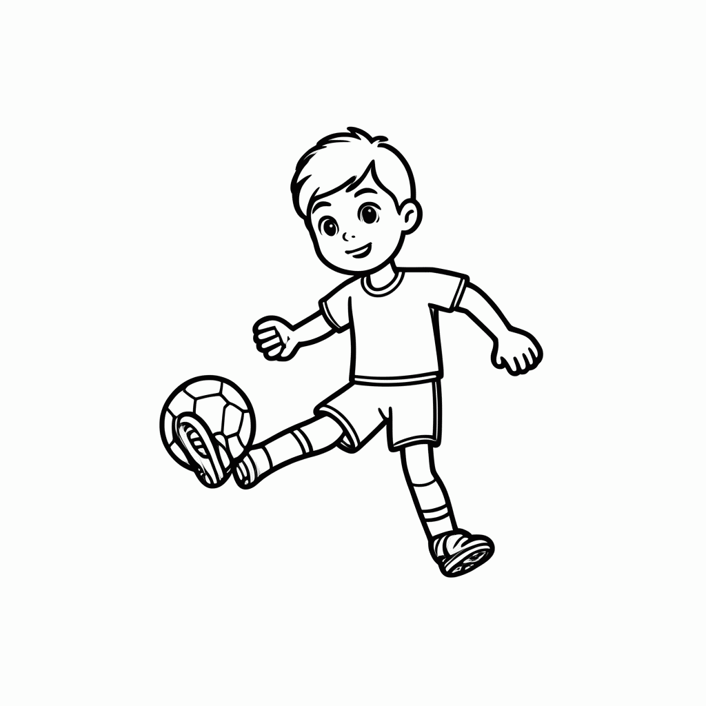 Desenho de Futebol para colorir e imprimir grátis em folha A4