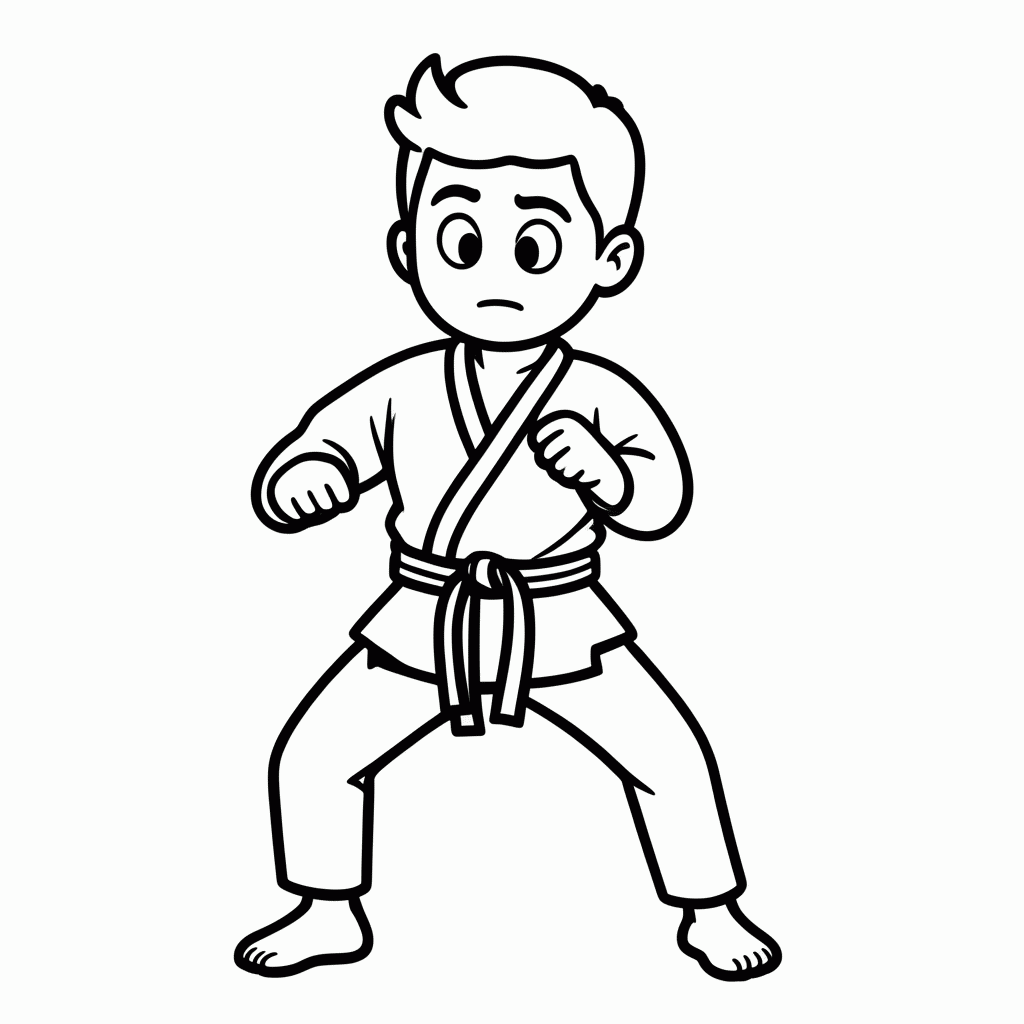 Desenho de Judo para colorir e imprimir grátis em folha A4