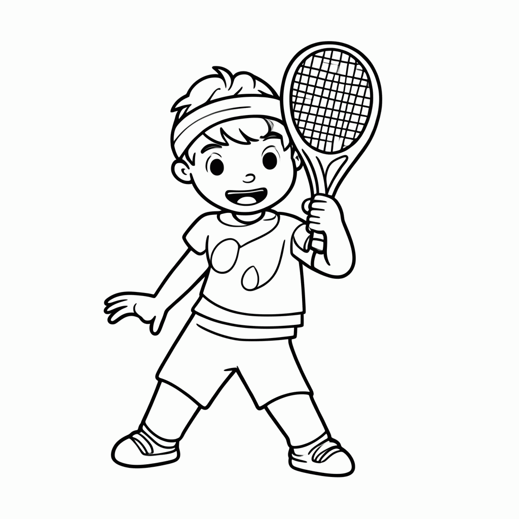 Desenho de Tenis para colorir e imprimir grátis em folha A4