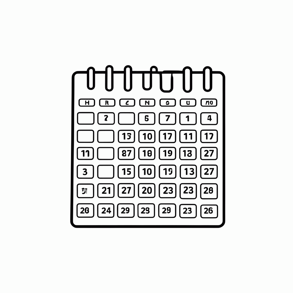 Desenho de Calendario Com Meses para colorir e imprimir grátis em folha A4