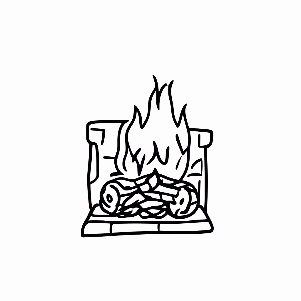 Desenho de Inverno Lareira para colorir e imprimir grátis em folha A4